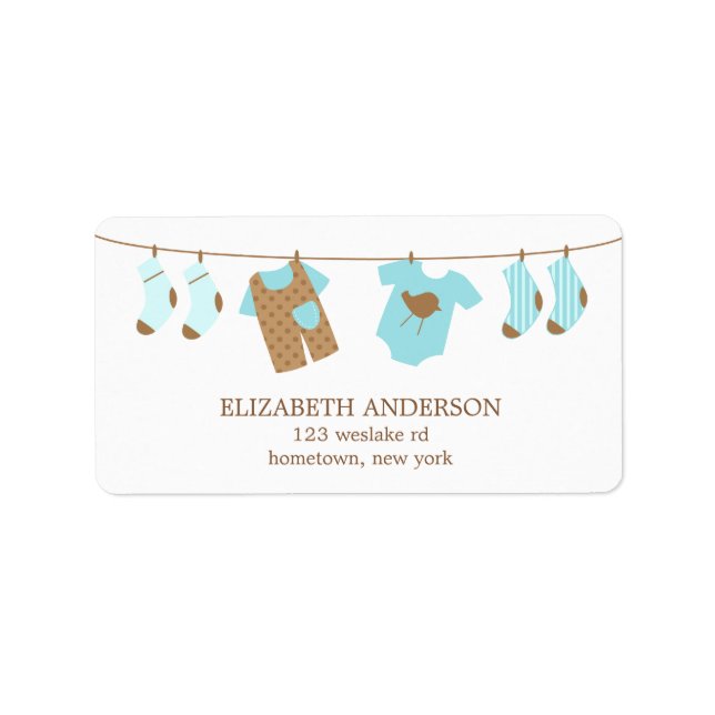 Clothesline Baby Shower Labels (Front)