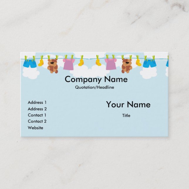 Clothesline Business Cards (Front)