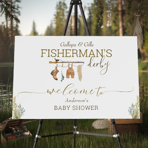 Clothesline Fisherman's Derby Baby Shower Sign