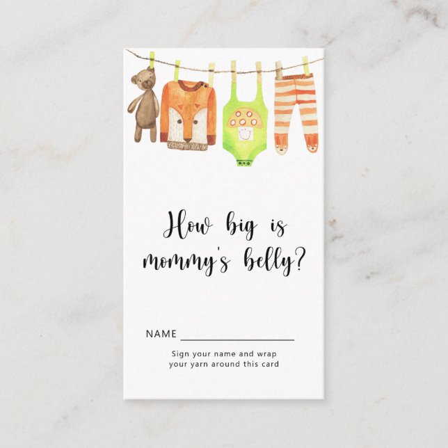 Clothesline - how big is mommy's belly enclosure card (Front)