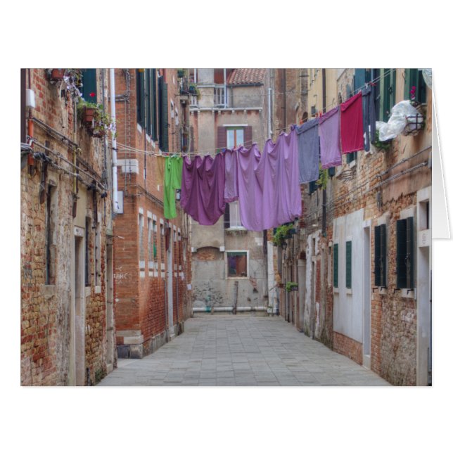 Clothesline In Venice Italy Cards (Front Horizontal)