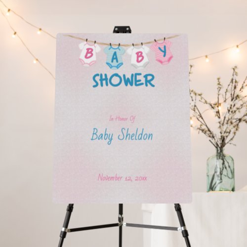 Clothesline Layette Baby Shower Custom  Foam Board