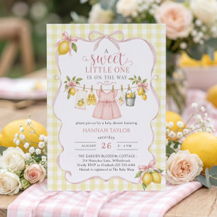 Clothesline Lemon Baby Shower Invitation