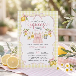 Clothesline Lemon Baby Shower Invitation