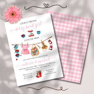 Clothesline Market Berry Sweet Baby Shower Invitation