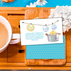 Clothesline Rubber Duck Books For Baby Shower  Enclosure Card