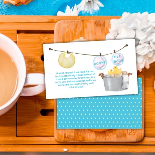 Clothesline Rubber Duck Books For Baby Shower Enclosure Card