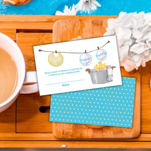 Clothesline Rubber Duck Diaper Raffle Baby Shower  Enclosure Card