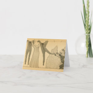 Clothesline, Savage Iowa, 1923 by Grant Wood Letterpress Thank You Card