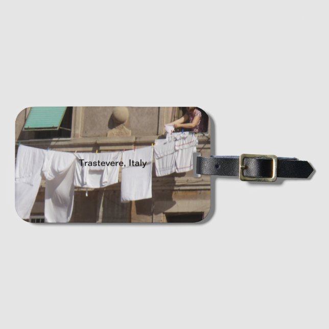clothesline Trastevere, Italy Luggage Tag (Front Horizontal)