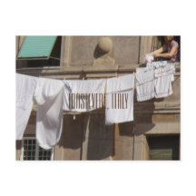 Clothesline, Trastevere, Italy Postcard