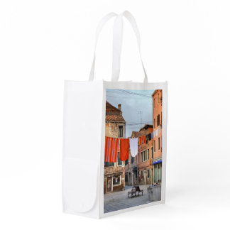 Clotheslines At Campo Ruga Grocery Bag