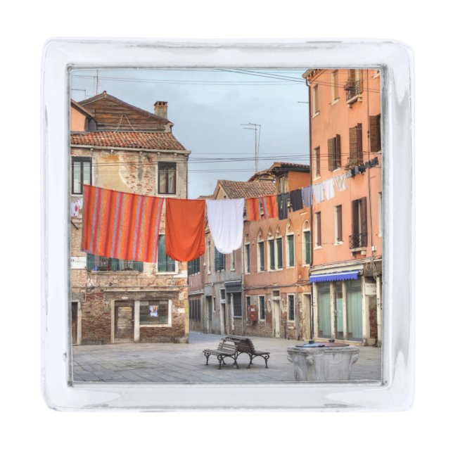 Clotheslines At Campo Ruga Silver Finish Lapel Pin (Front)