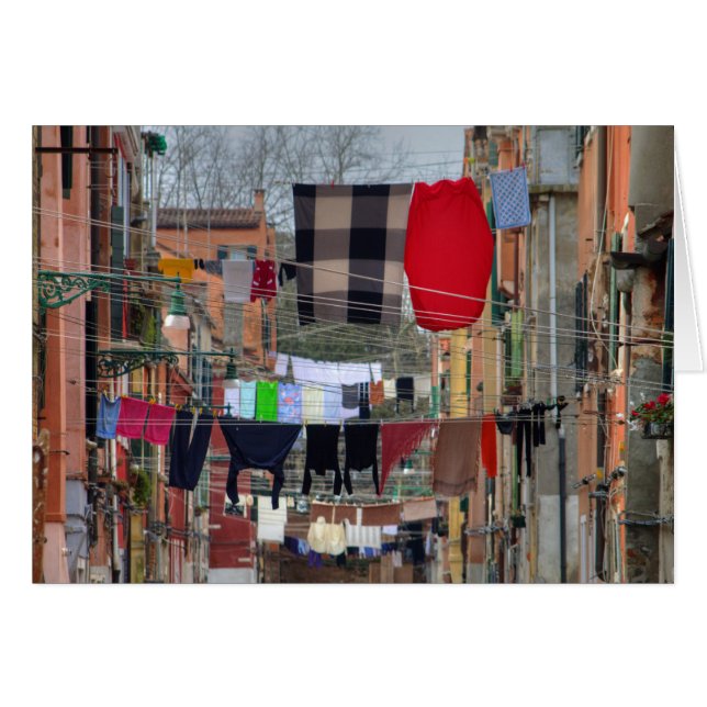 Clotheslines In Venice Italy Cards (Front Horizontal)