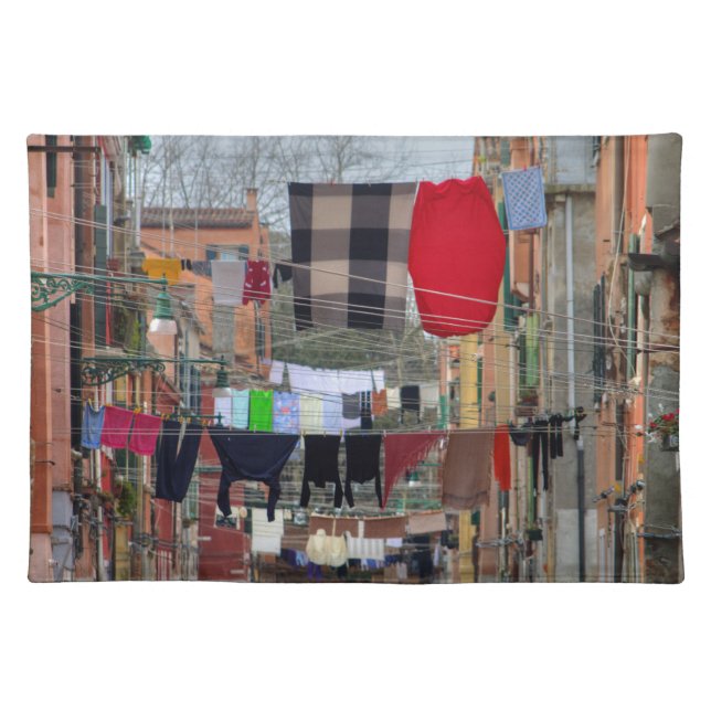 Clotheslines In Venice Italy Cloth Placemat (Front)