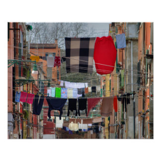 Clotheslines In Venice Italy Poster