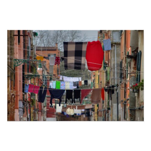 Clotheslines In Venice Italy Poster