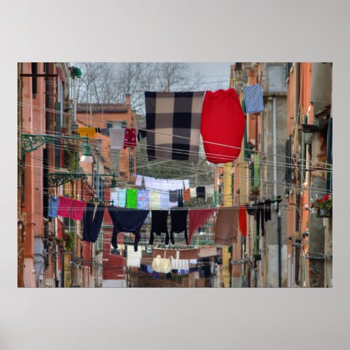 Clotheslines In Venice Italy Poster