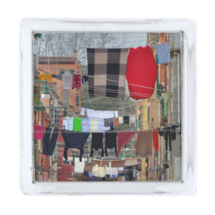Clotheslines In Venice Italy Silver Finish Lapel Pin
