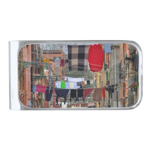 Clotheslines In Venice Italy Silver Finish Money Clip