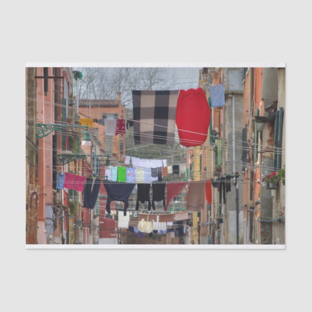Clotheslines In Venice Italy Tissue Paper (Front)