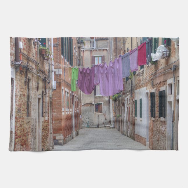 Clotheslines In Venice Italy Towel (Horizontal)