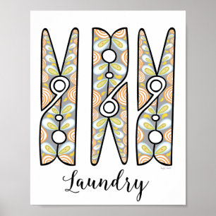 Clothespin Laundry Room Wall Art