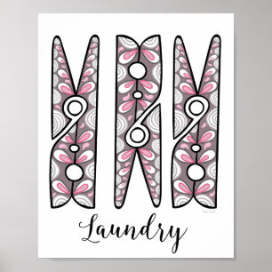 Clothespin Laundry Room Wall Art