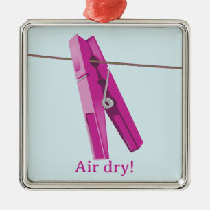 Clothespin washing line peg metal ornament