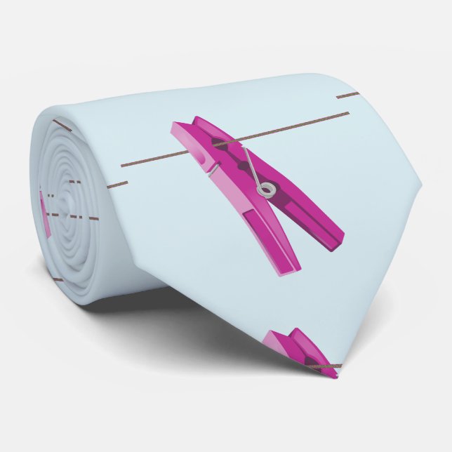 Clothespin washing line peg neck tie (Rolled)