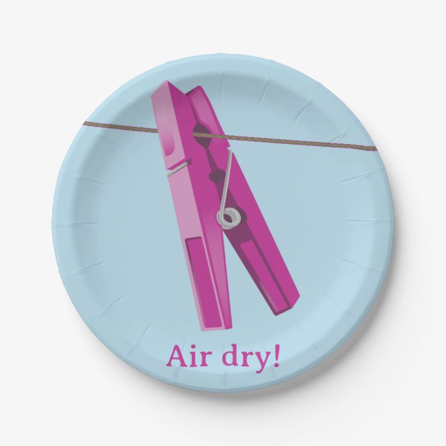 Clothespin washing line peg paper plates (Front)