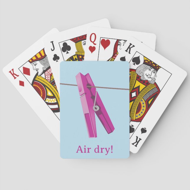 Clothespin washing line peg poker cards (Back)