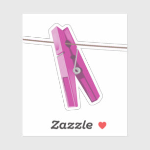 Clothespin washing line peg sticker