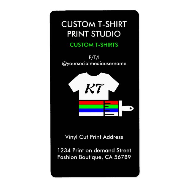 Clothing Apparel Shirt Pod Vinyl Label (Front)