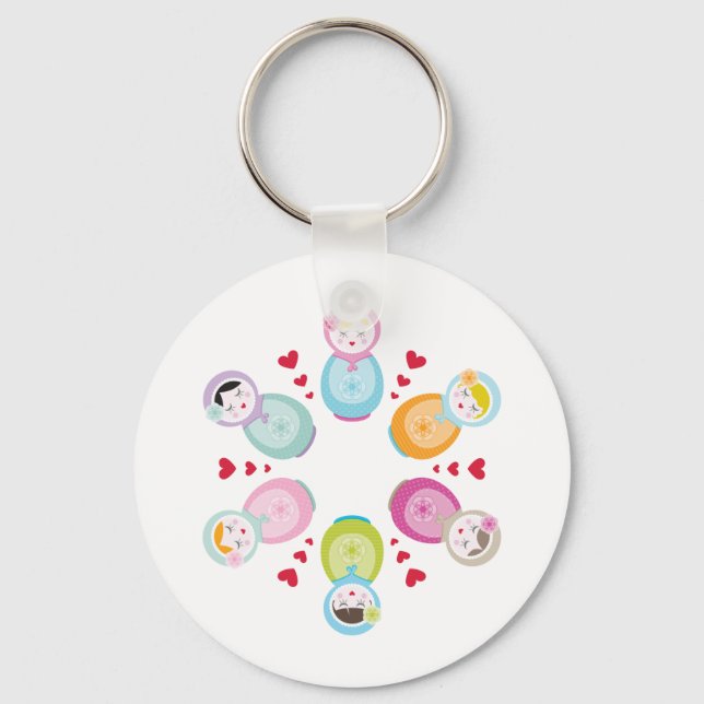 CLOTHING :: babushka dolls - mandala Keychain (Front)