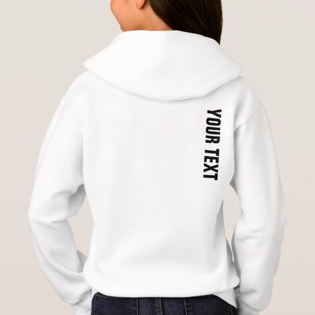 Clothing Back Print Add Name Text Girls Sport Hoodie (Back)
