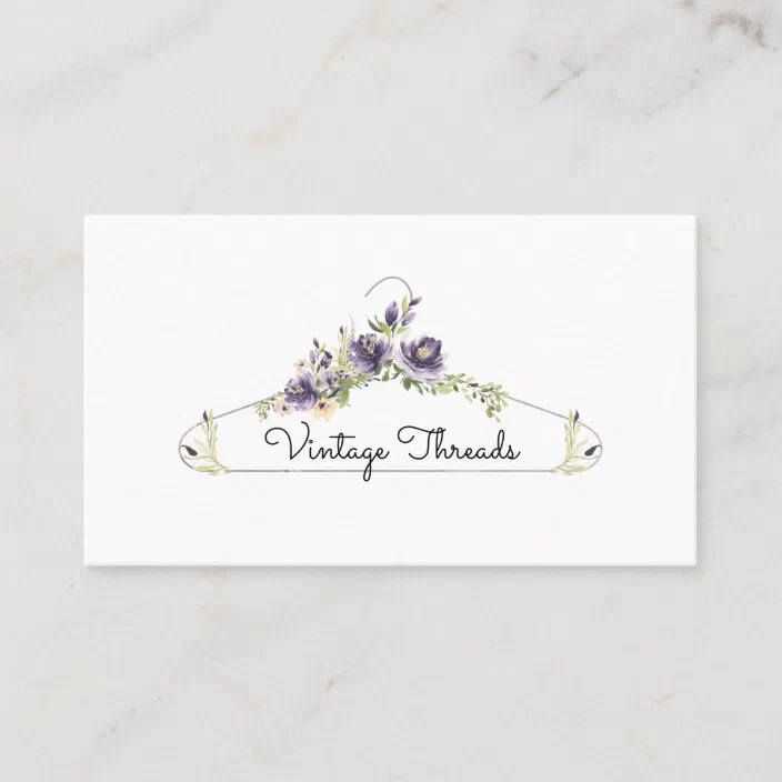 Clothing Boutique Floral Clothes Hanger Logo Business Card Zazzle Com