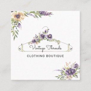 Hanger Logo Vintage Flowers Clothing Boutique Logo Antique 