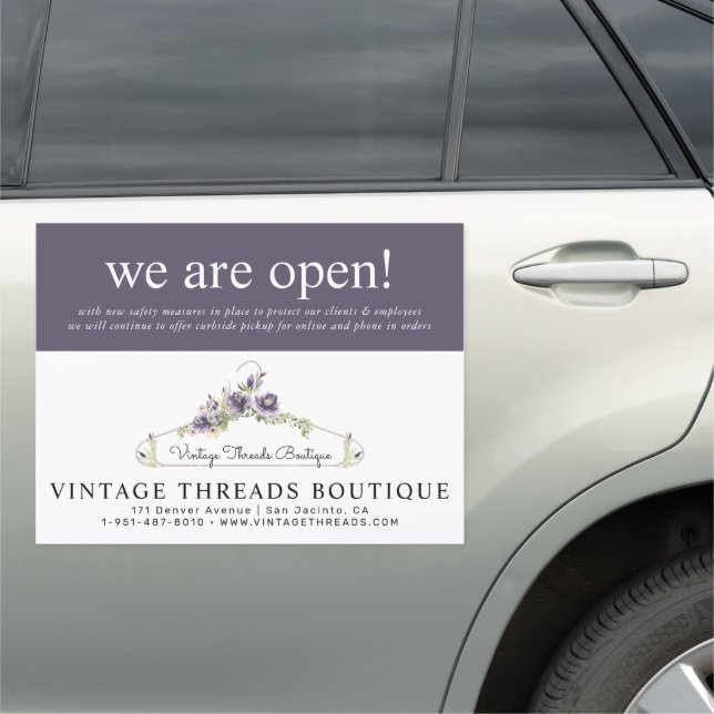 Clothing Boutique Grand Reopening Covid Safety Car Magnet (In Situ)