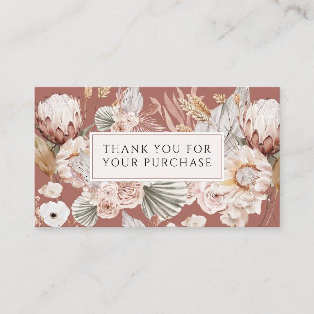 Clothing Boutique Terracotta Thank You Enclosure Card (Front)
