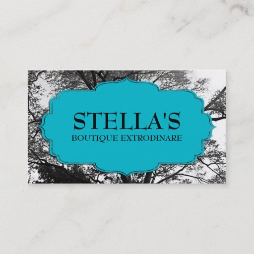 Customizable Clothing Boutique Trees Retail Business Cards