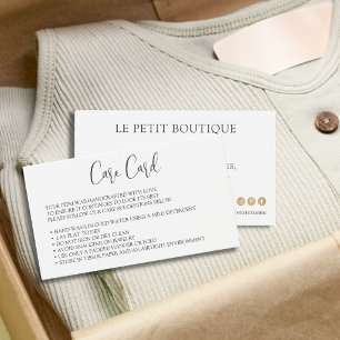 Clothing Care Instructions Package Insert