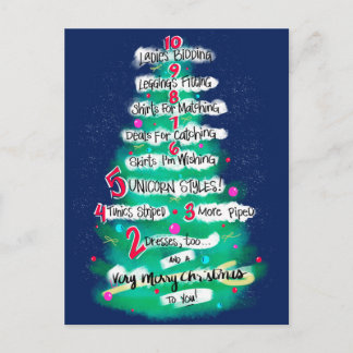 Clothing Christmas Countdown Holiday Postcard