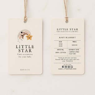 Clothing Hang Tag with Price, Size, Style & Social