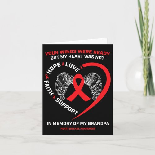 Clothing In Memory Of Grandpa Heart Disease Awaren Card