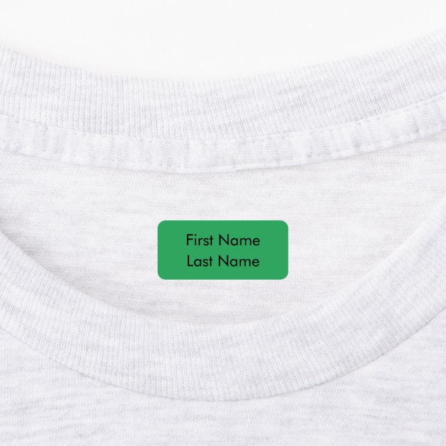 Clothing Label - Green Background (Affixed)