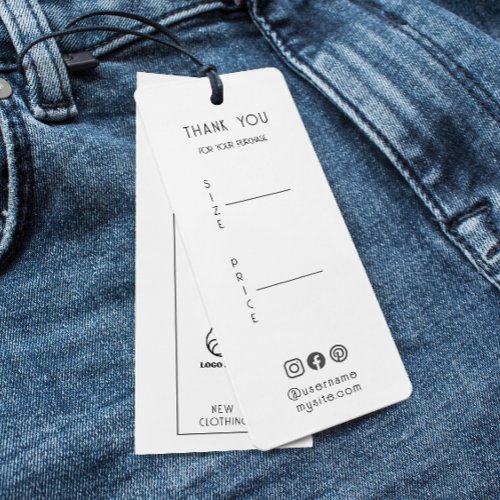 Clothing Label Thank You Hang Tag White