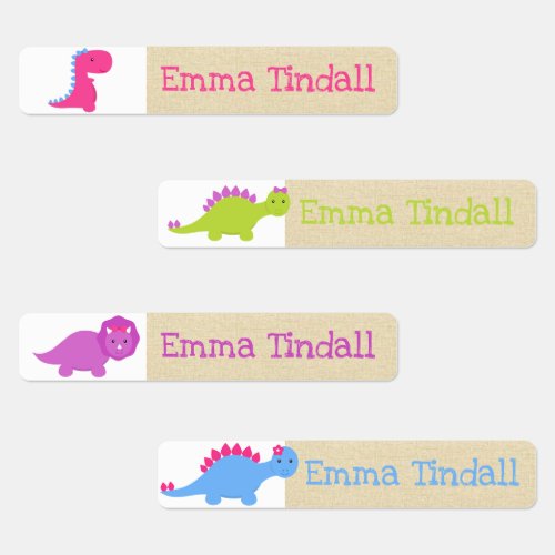Clothing Labels for Kids _ Girl Dinosaurs