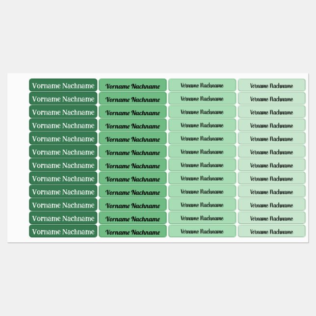Clothing Labels green (Sheet)