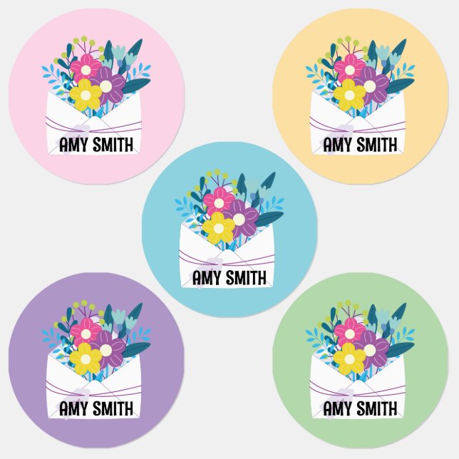 Clothing Labels with pretty flowers (Group)